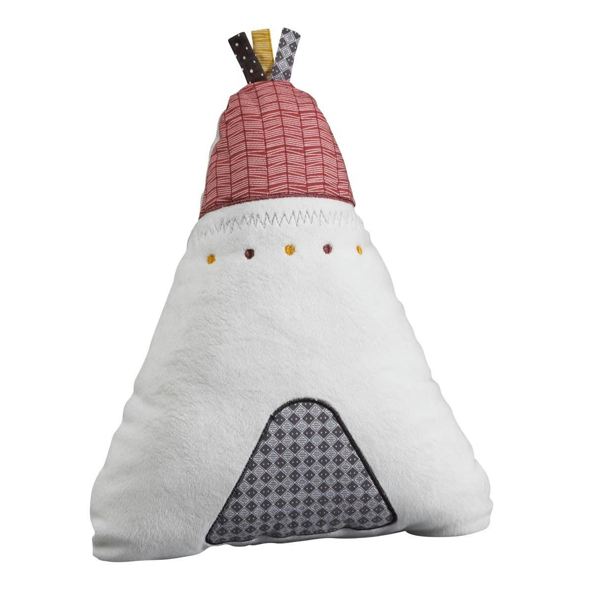 TIMOUKI - Coussin déco Tipi 27x22cm en polyester blanc