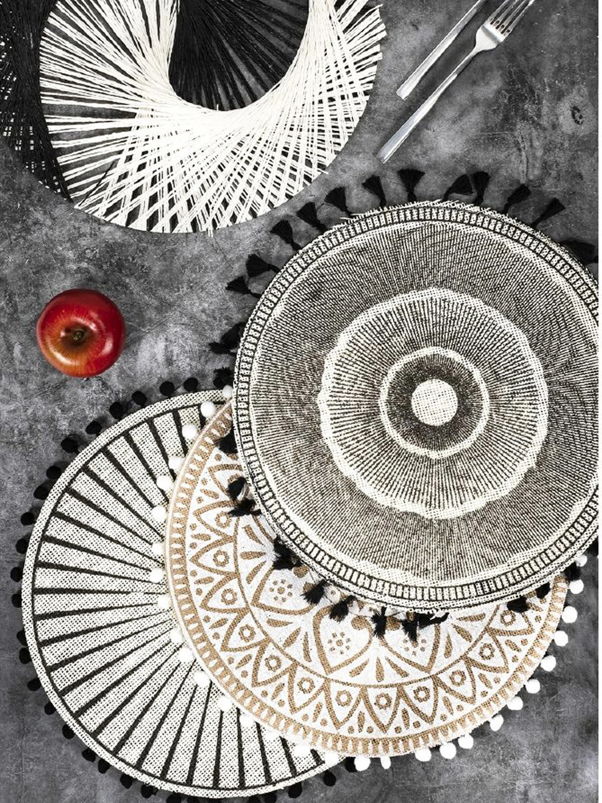 Tischsets Poms, 6er-Set