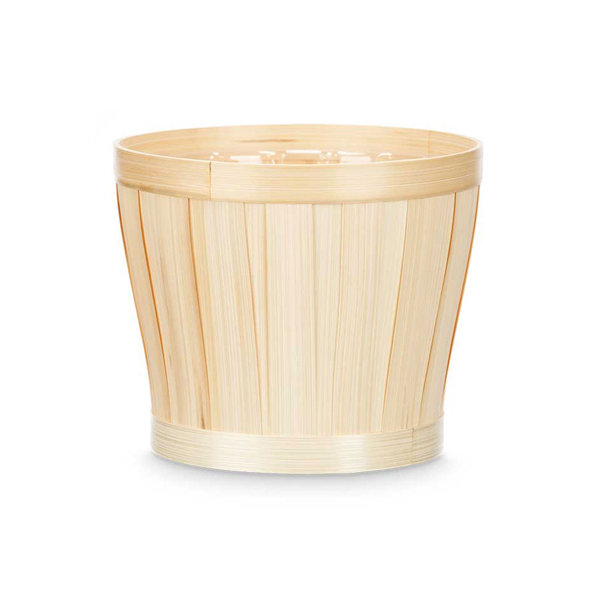 Vaso bege em bambu 19cm