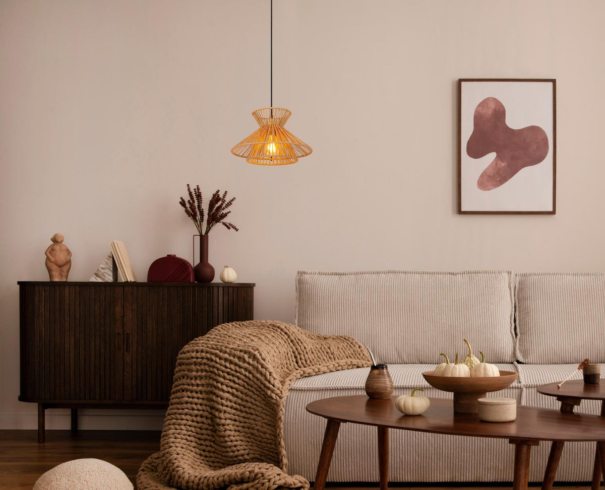 Lucide hanglamp TASMAN - 1xE27 - Naturel