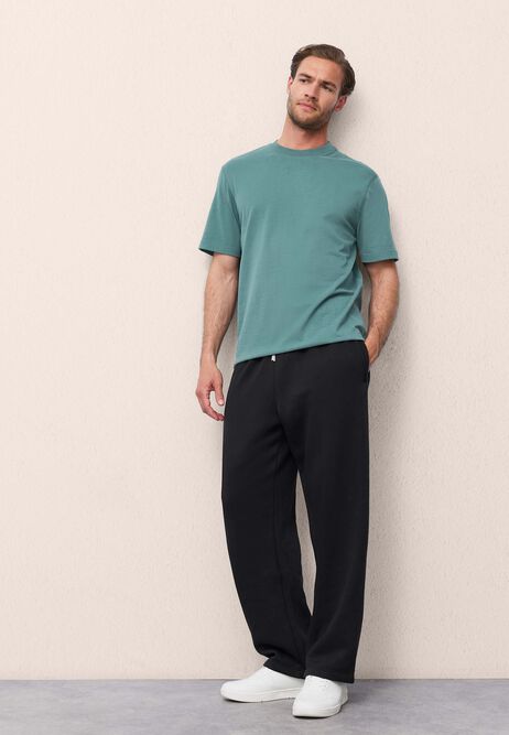 Mens Teal Peached Cotton T-Shirt
