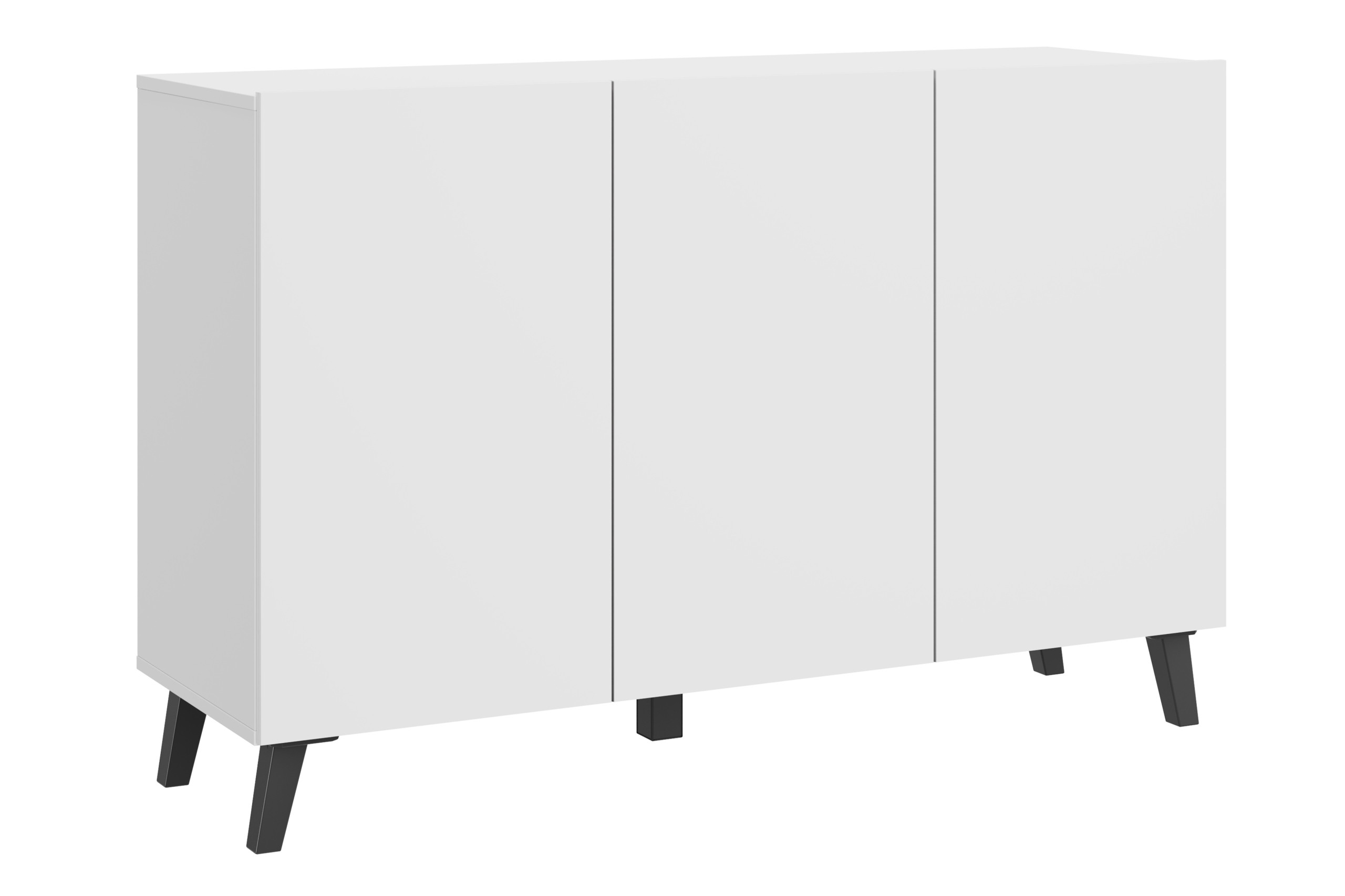 Nowoczesna komoda 120 cm do salonu na nóżkach biały mat minimalistyczna