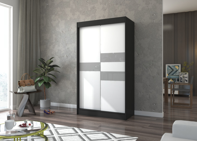 Szafa przesuwna z lacobelem BATIA 120 Black