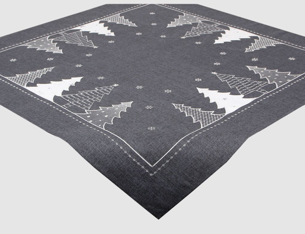Tischdecke Tannenbaum Grau
