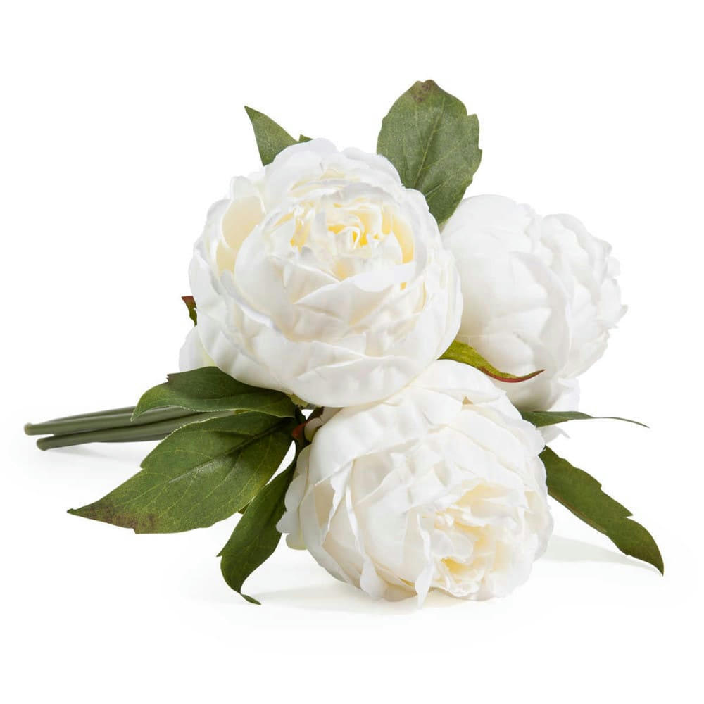 - Bouquet de fleurs artificielles 3 pivoines blanches