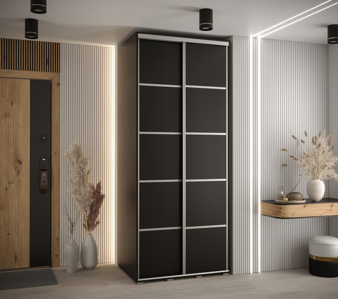 Szafa przesuwna 60 Cannes 4 110 czarny czarny srebrny