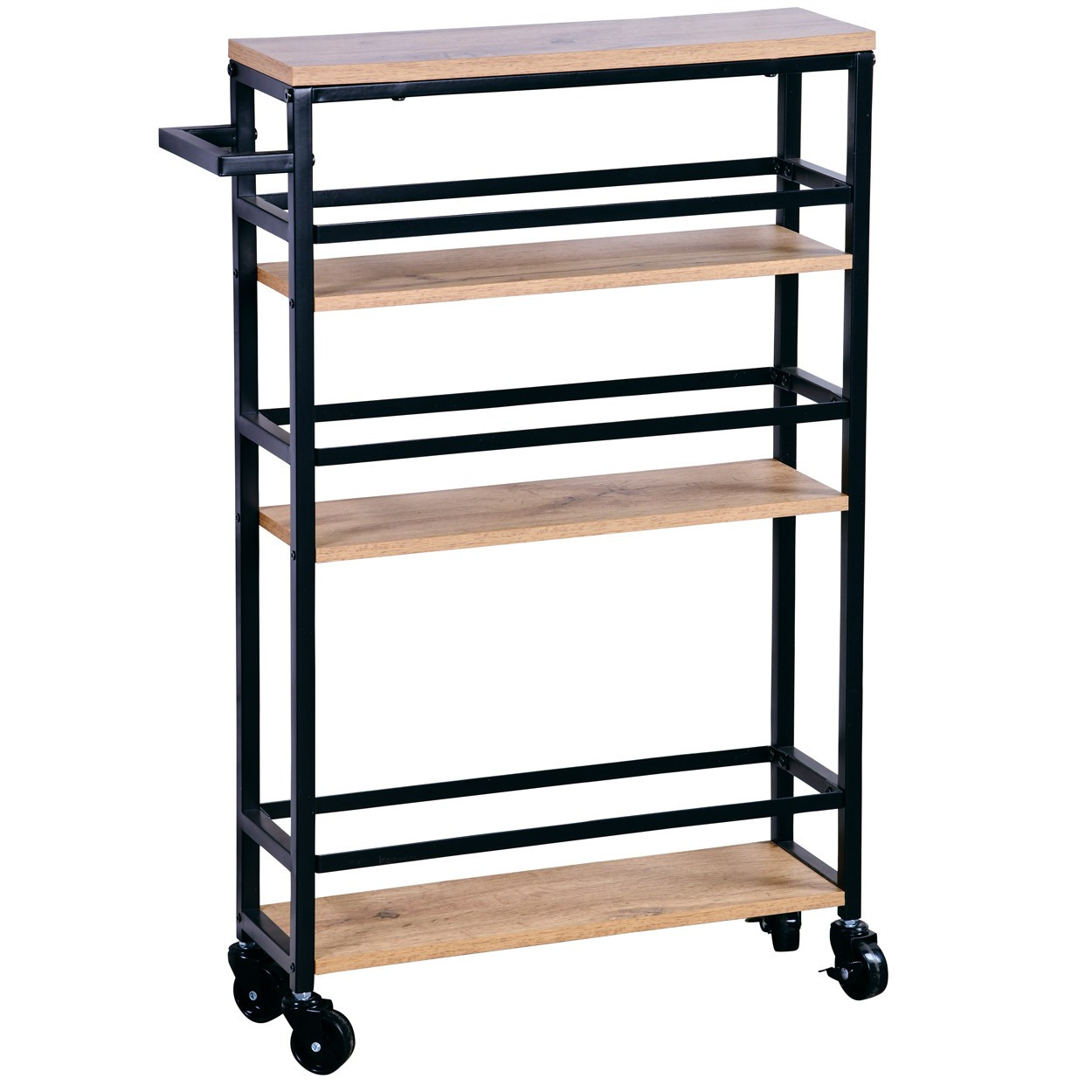 Regał Kesper mobilny kuchenny 15x50x81cm bambusowy nowoczesny z kółkami