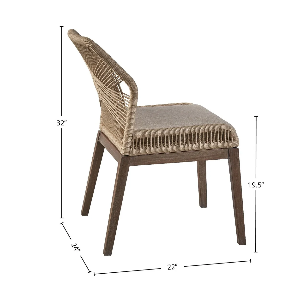 Fiddler Mahogany Dining Chair, Gray