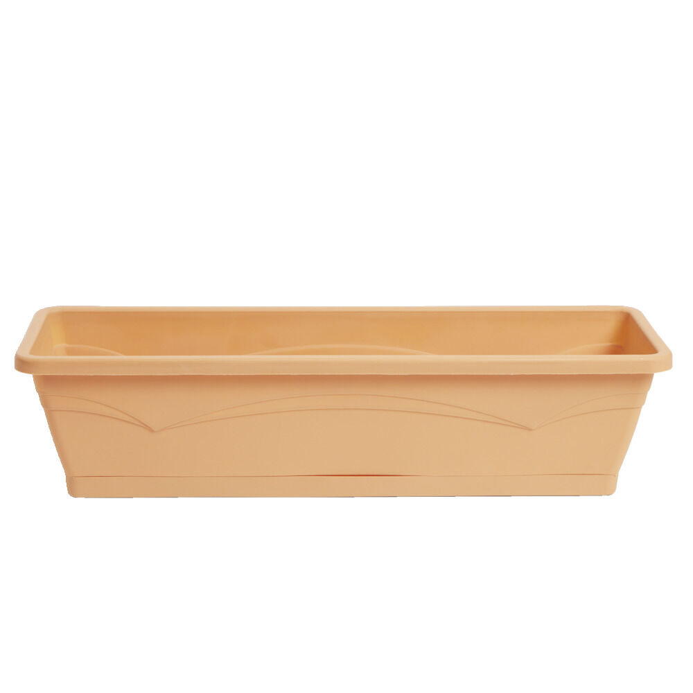 Lot de 3 balconnières 6L - 50x15x17cm plastique terracotta