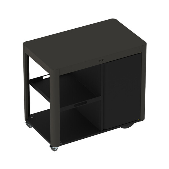 Chariot Achille en acier gris/noir avec porte   tablettes - ENO