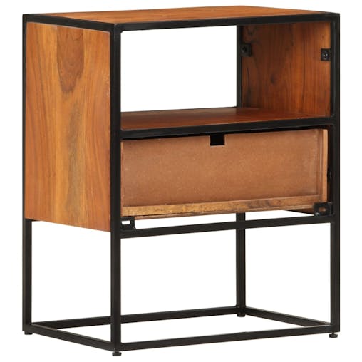 NNEVL Bed Cabinet 40x30x50 cm Solid Acacia Wood