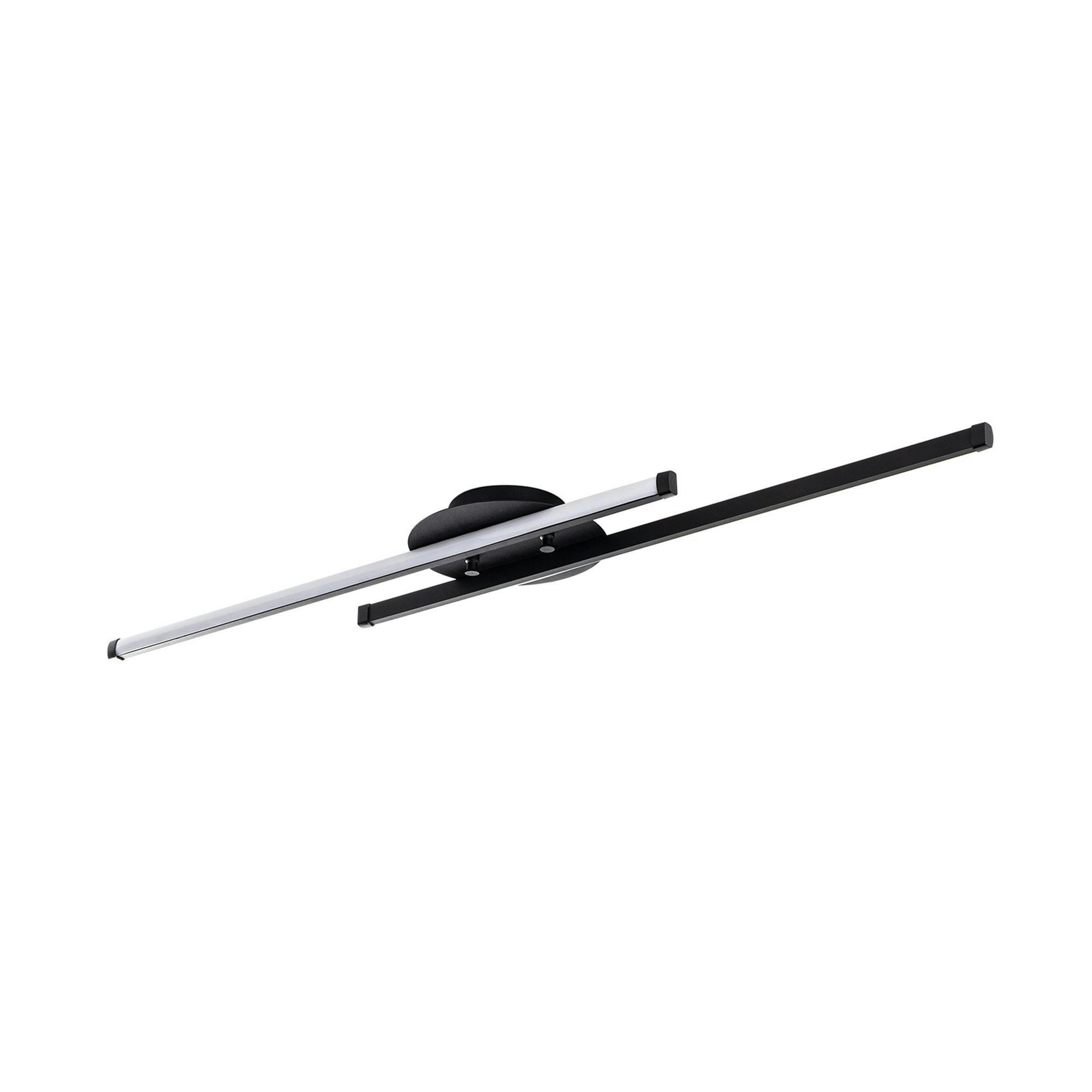 Plafonnier design LED - 2 barres métal noir VIESTE