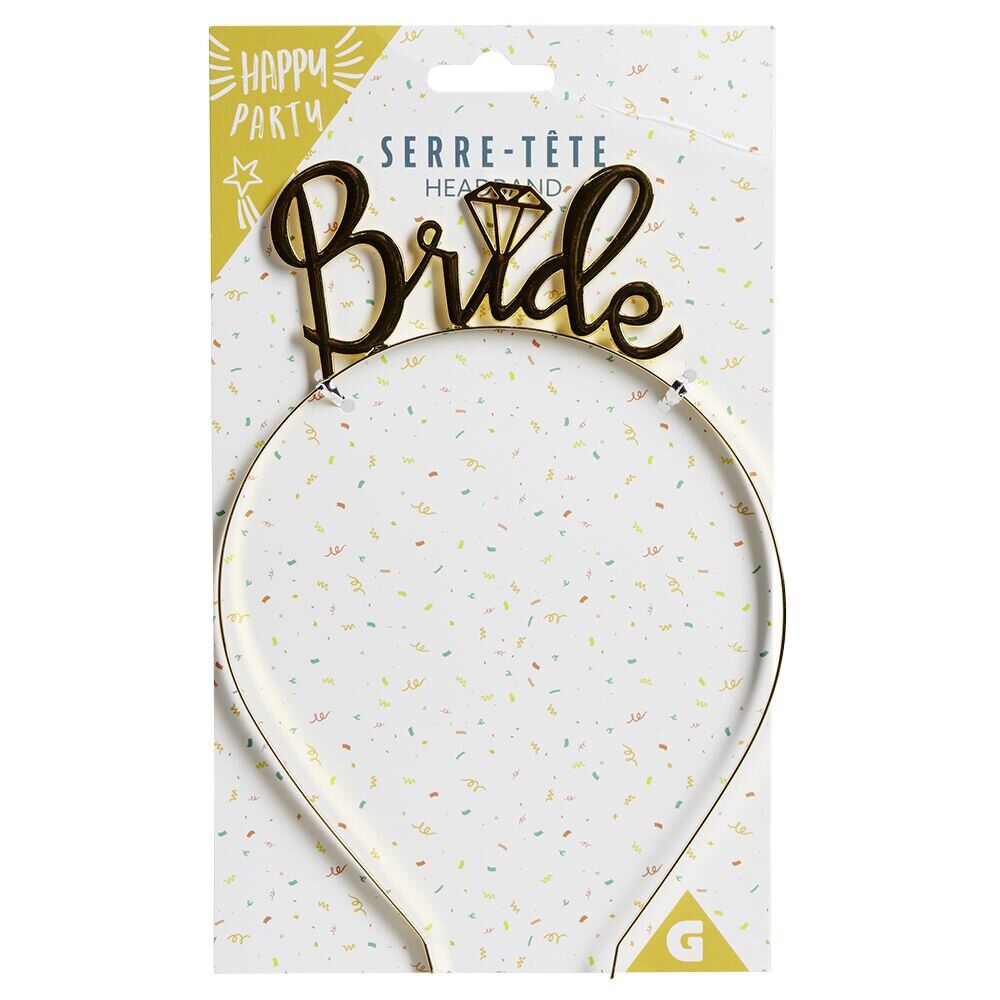 Serre-tête mariage femme "Bride" doré
