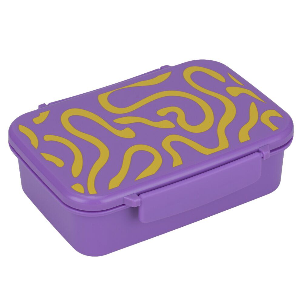 Lunch box plastique 800ml avec séparateur lignes ondulées 13x18xH6cm (2 modèles)
