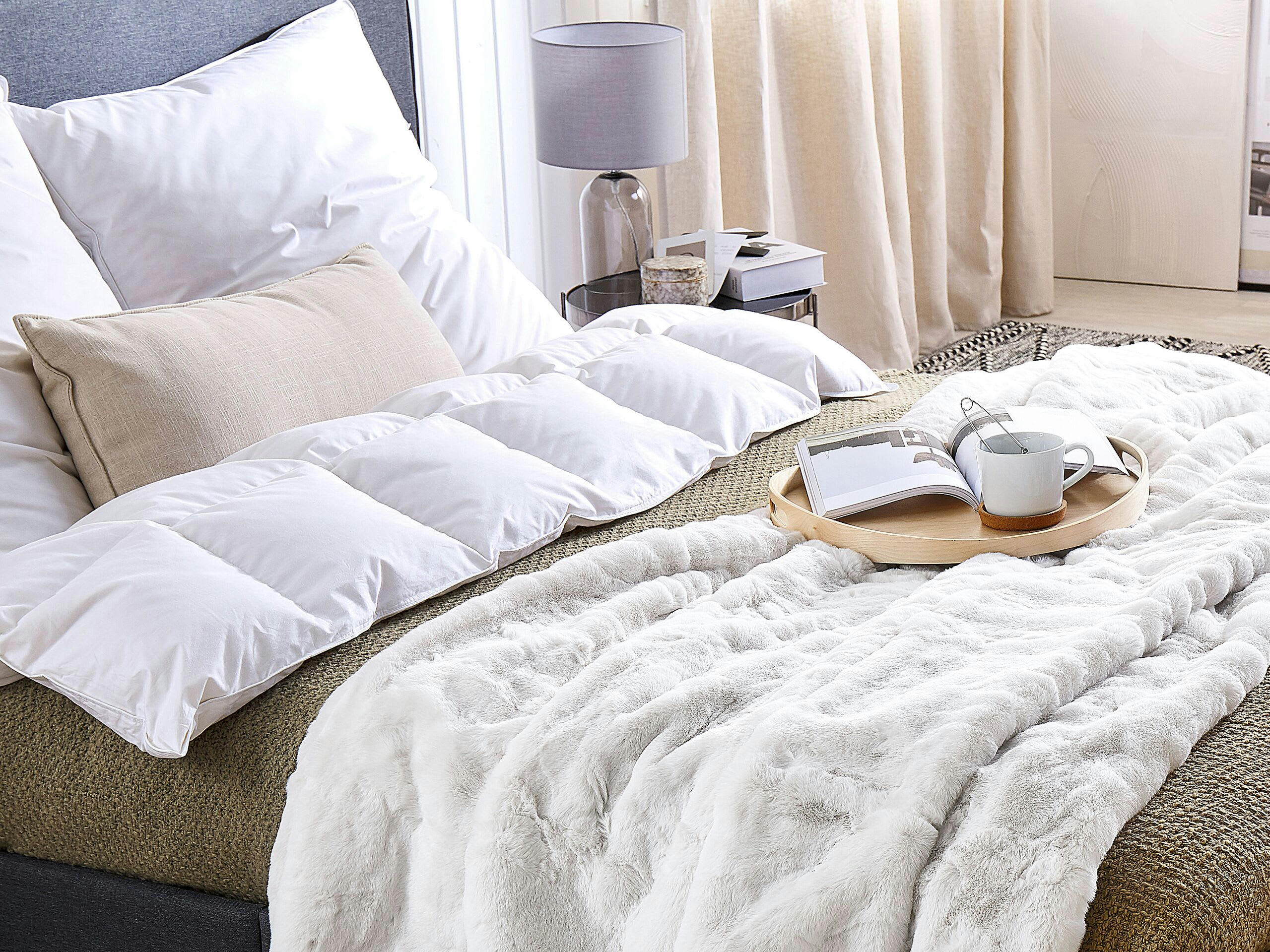 CHAAB - Couverture en polyester blanc 220x200cm