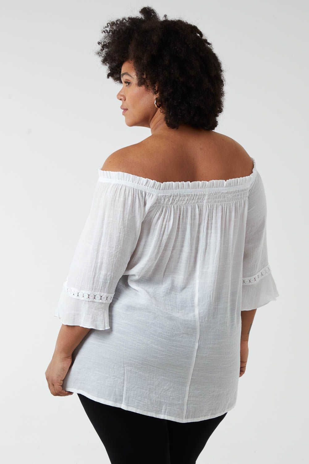 Blue Vanilla Off Shoulder Tie Front Top