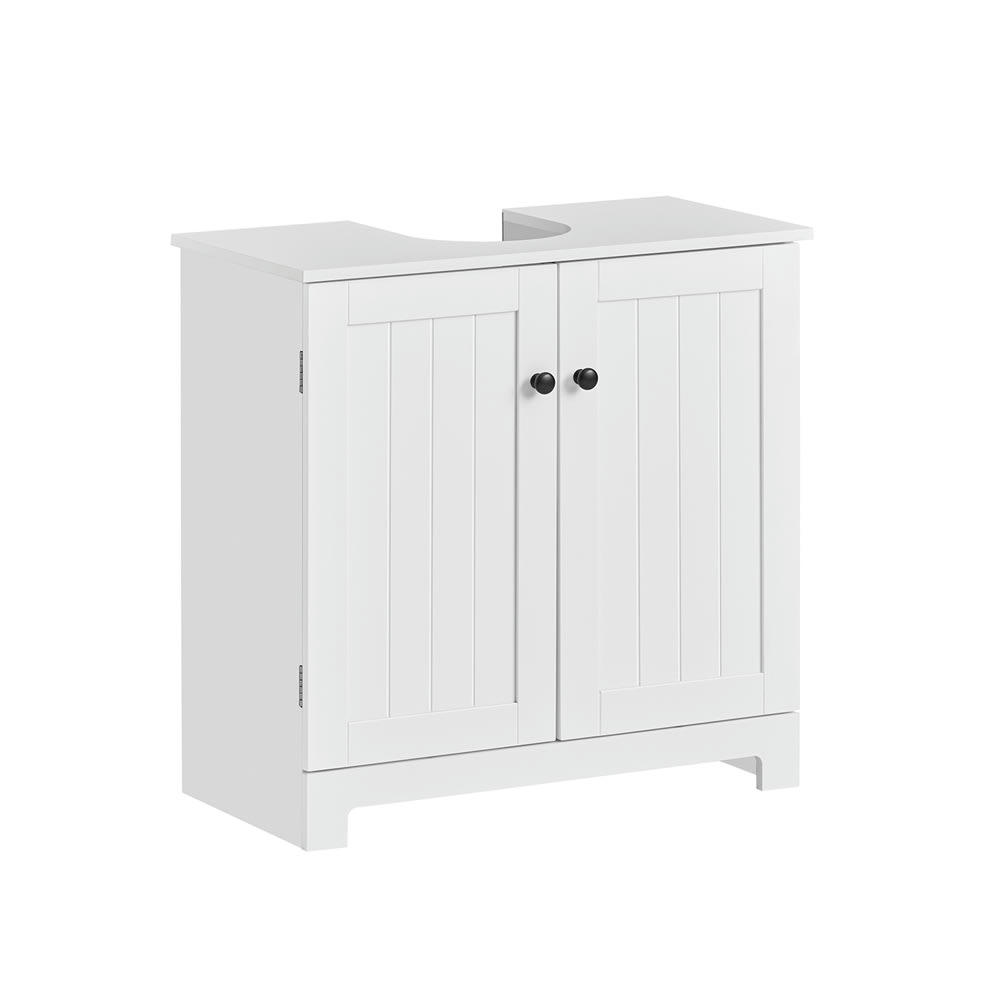- Meuble sous-lavabo 2 portes effet bois blanc