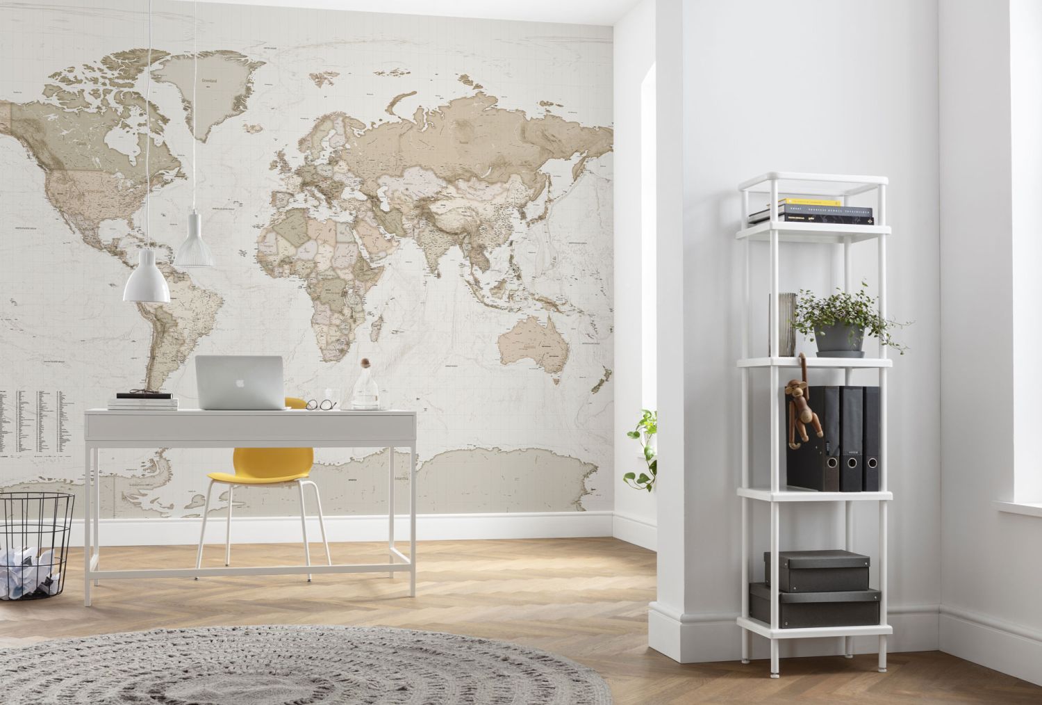 Komar fotobehang vintage wereldkaart beige - 350 x 250 cm - 611638