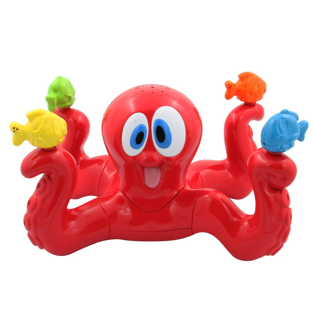 Banzai Sea Splash Octopus Spinning Sprinkler, Kids' Outdoor Summer Water Toy, Age 3+