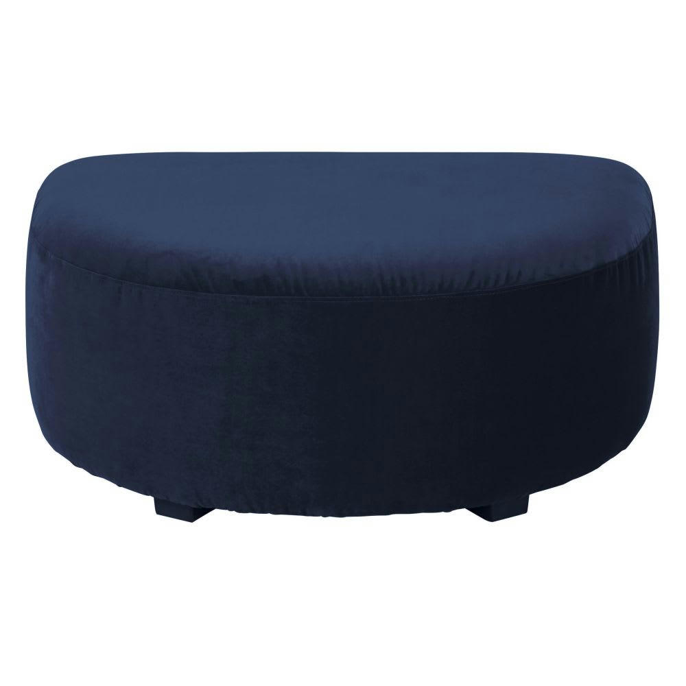 Virgile - Pouf pour canapé modulable en velours bleu nuit