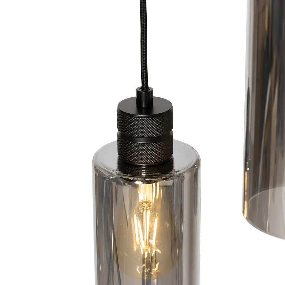 Qazqa hanglamp stavelot zwart e27
