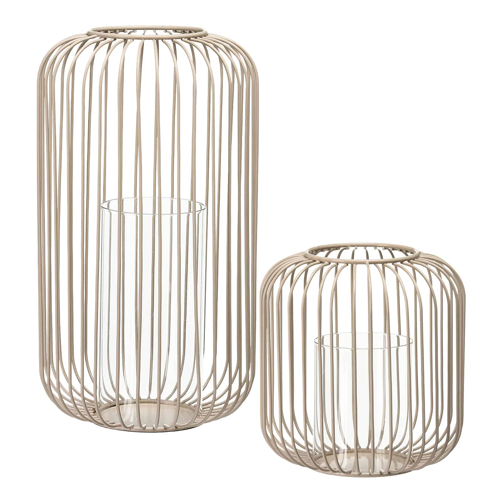 Windlicht-Set Taupe, 2 -tlg.