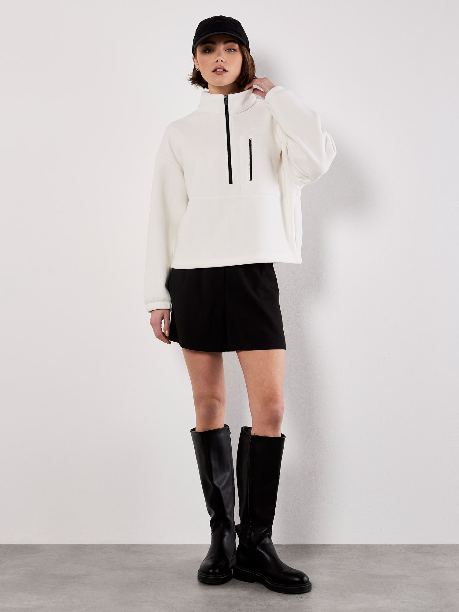 Apricot Zip Down Premium Fleece Jumper