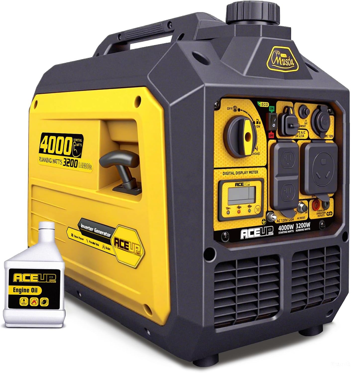 Aceup Energy 4000 Watt Inverter Generator Portable 149cc  Gas Powered Generator Quiet for Home  RV-Ready  EPA Compliant