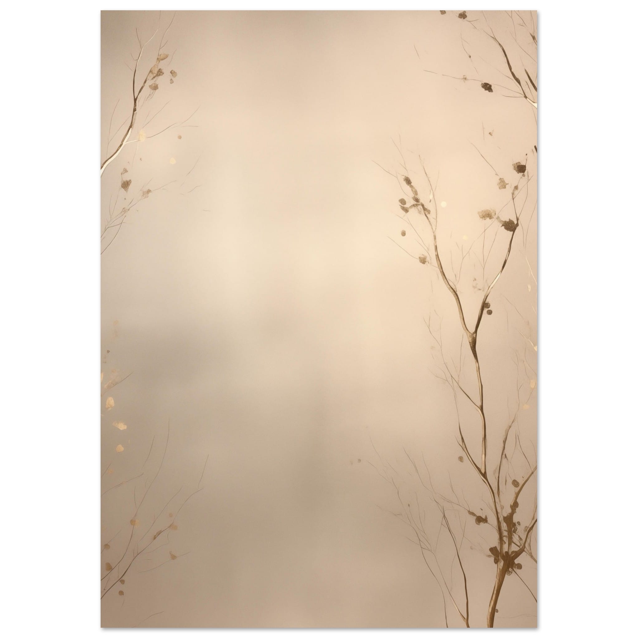 Artfulprints Poster Abstract - Golden leafs  - A4 21x29.7 cm - Goud