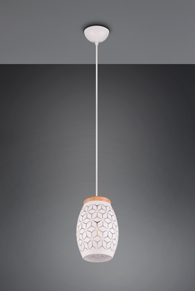 Lampa wisząca biała BIDAR 1xE27x28W wym: 150x15x15 cm RL