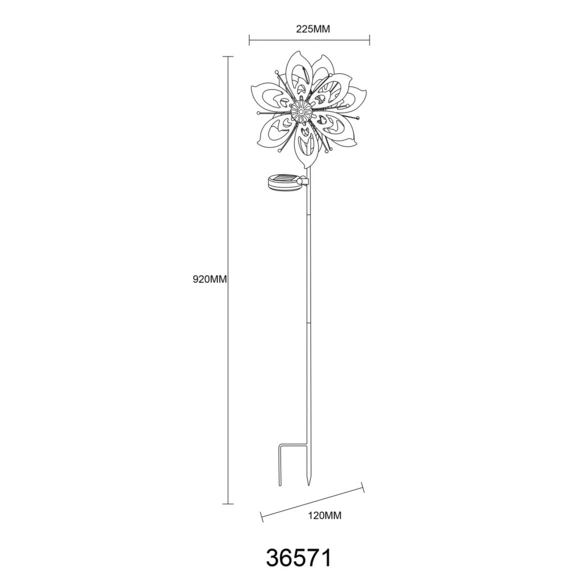 LED-Solarleuchte, 12x92x22,5 cm (BxHxL), Glas/Metall, rostfarben/blau