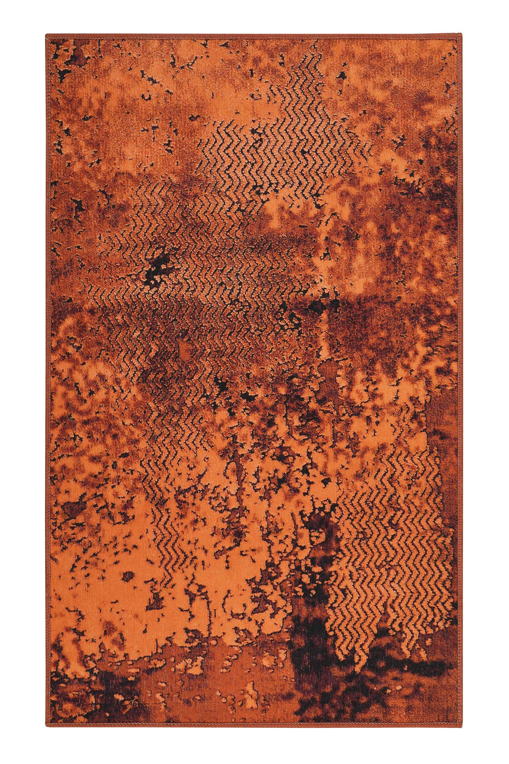 ROOM 9 - Tapis de bain vintage tons orangé 80x150