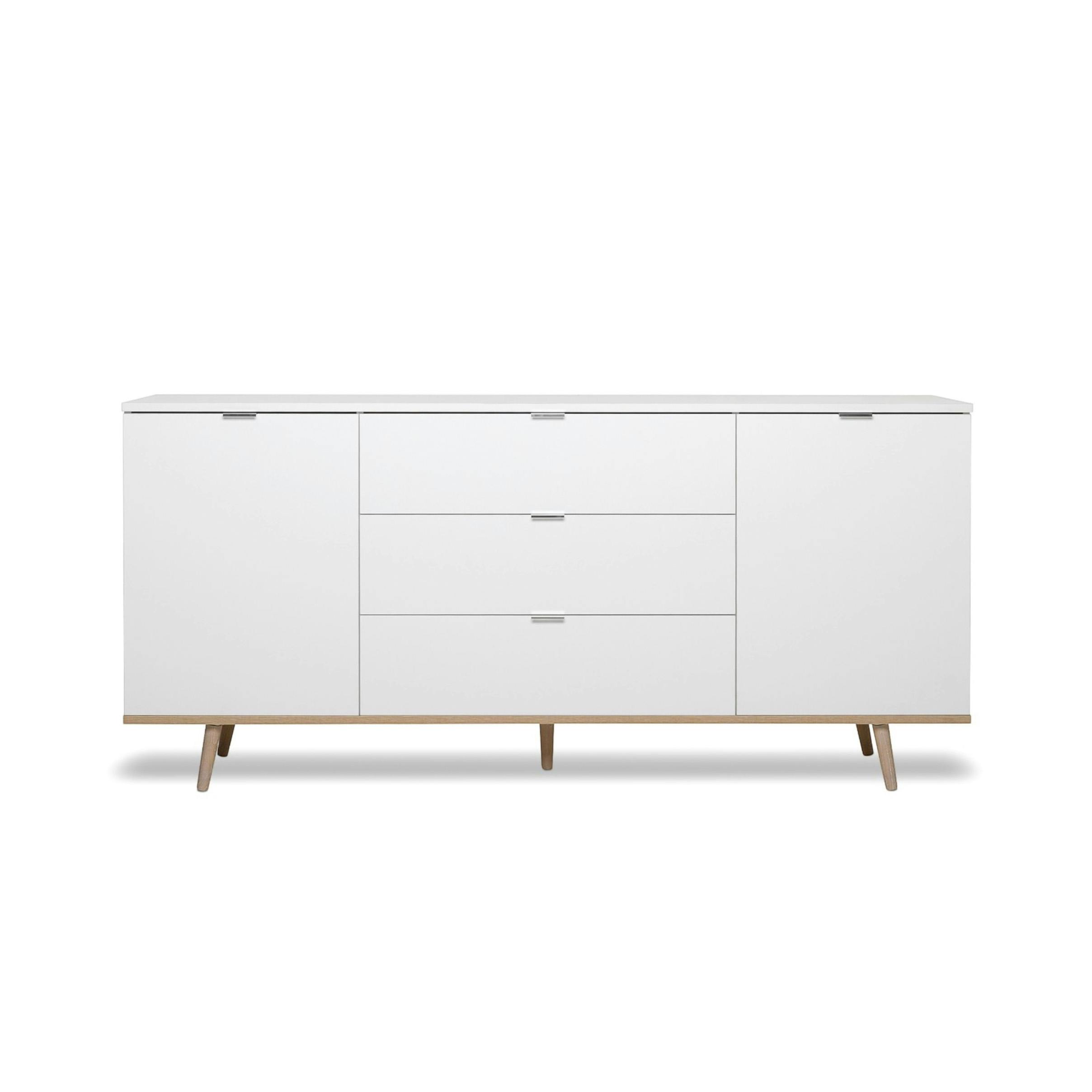 Buffet scandinave blanc 2 portes 3 tiroirs ALVA