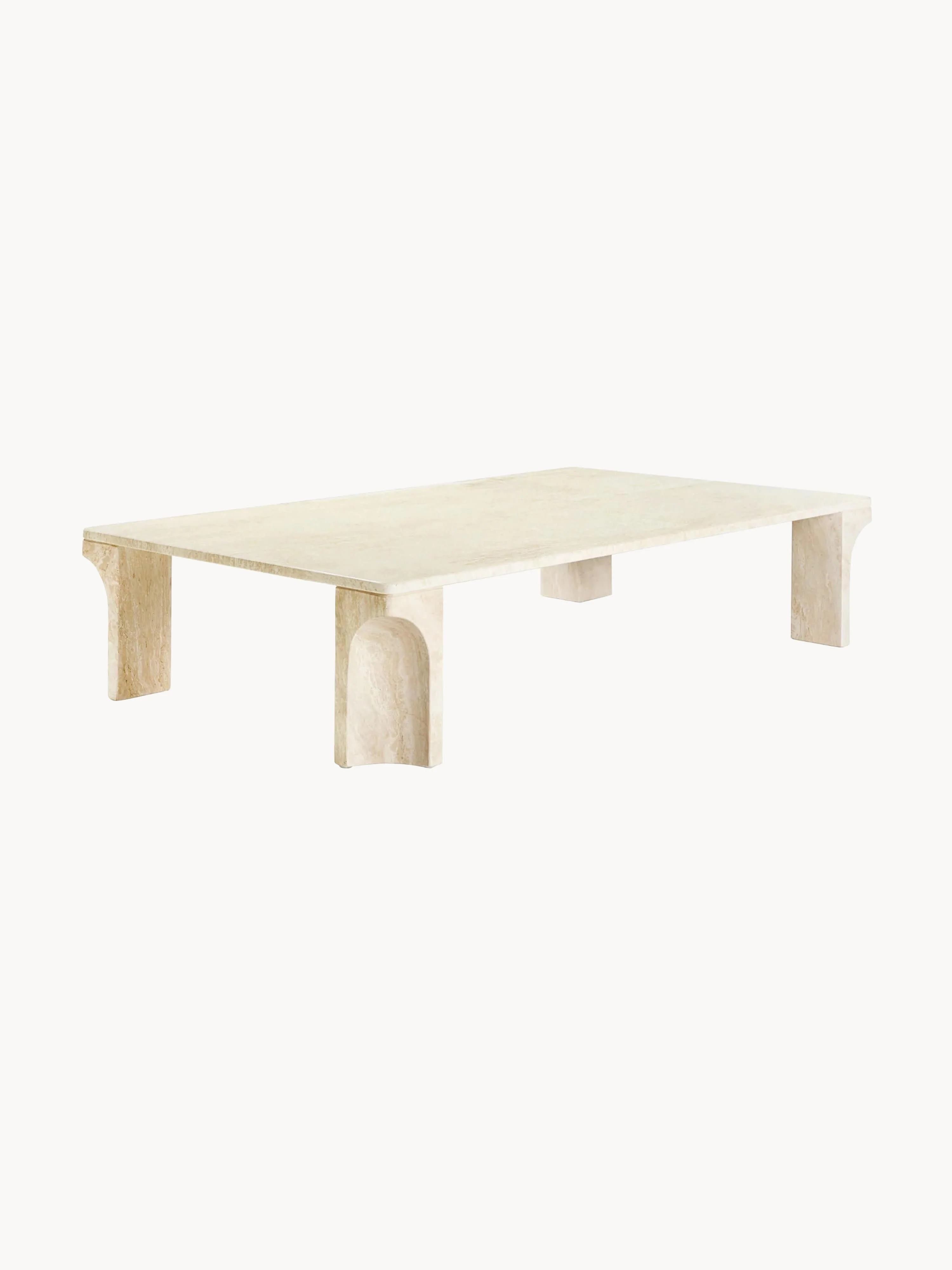 Travertin-Couchtisch Doric, B 140 cm