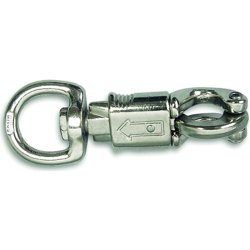 Porte-mousqueton à touret avec sécurité en acier zingué 127 mm CHAPUIS