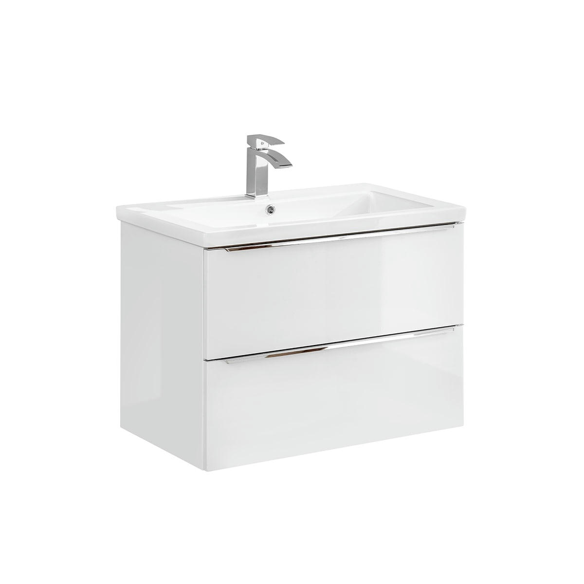 - Meuble simple vasque encastrée 80cm blanc