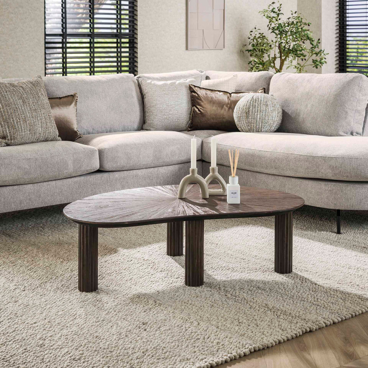 Fraaai - Rebecca salontafel 110 cm niervormig teak - bruin