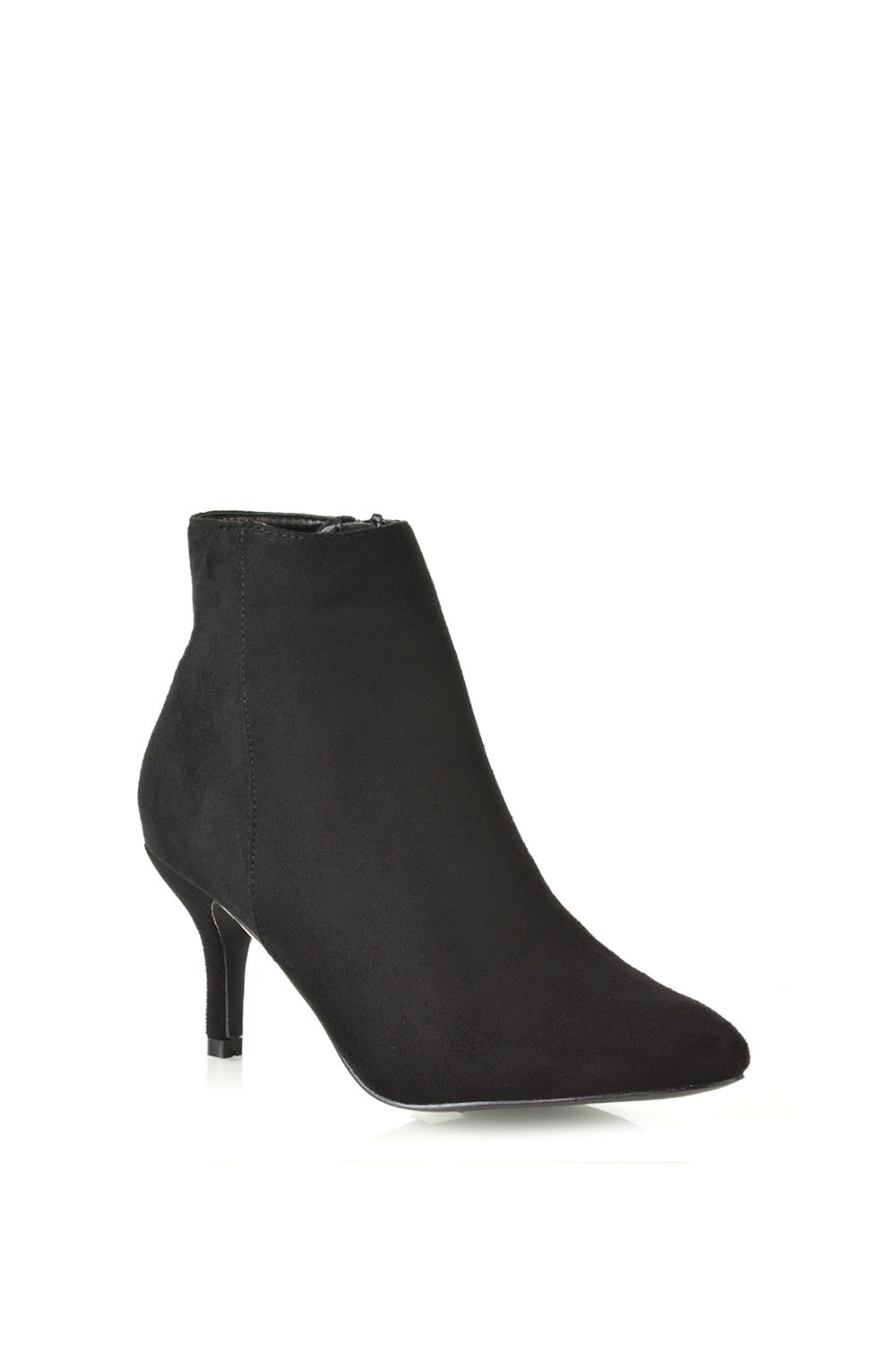 XY London Anastsia' Low Mid Kitten High Heel Stiletto Zip-Up Ankle Boots