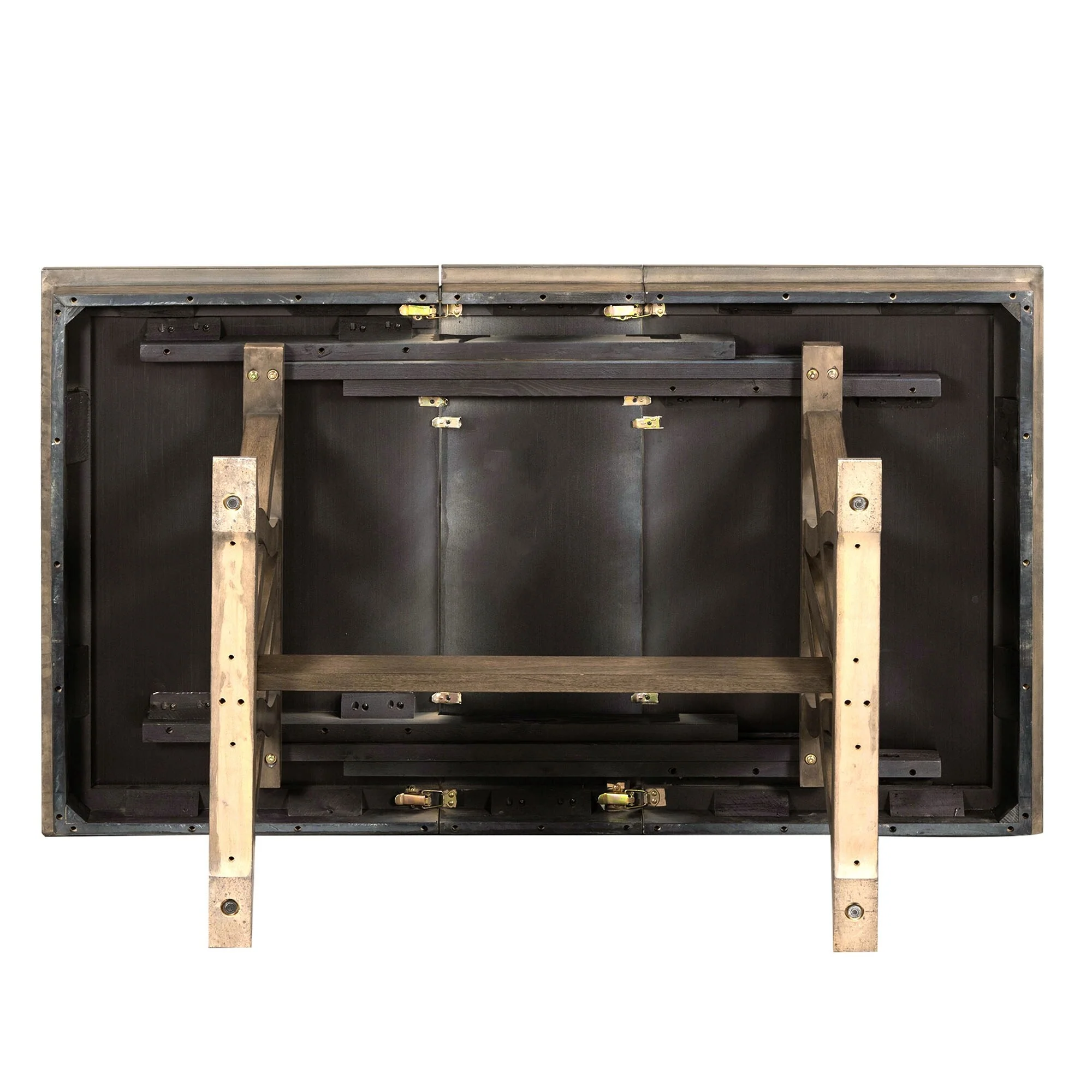 Roomfitters Mid-Century 7-Piece Extendable Wood Dining Table Set with Upholstered Chairs and 12 Leaf, Gray