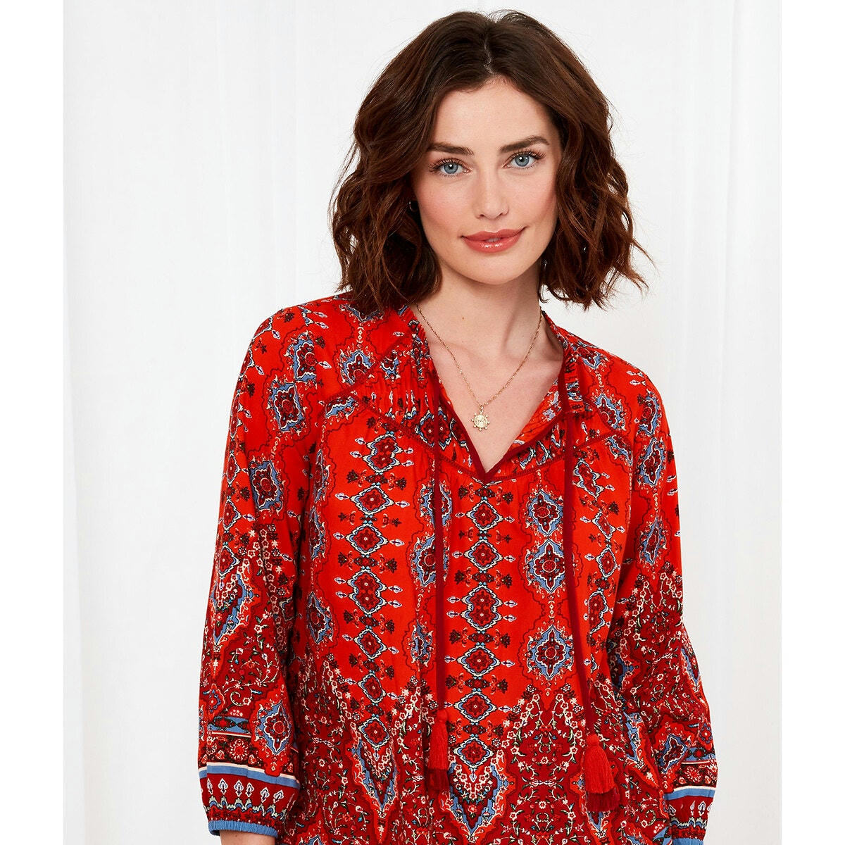 Blouse ample imprimée bohème