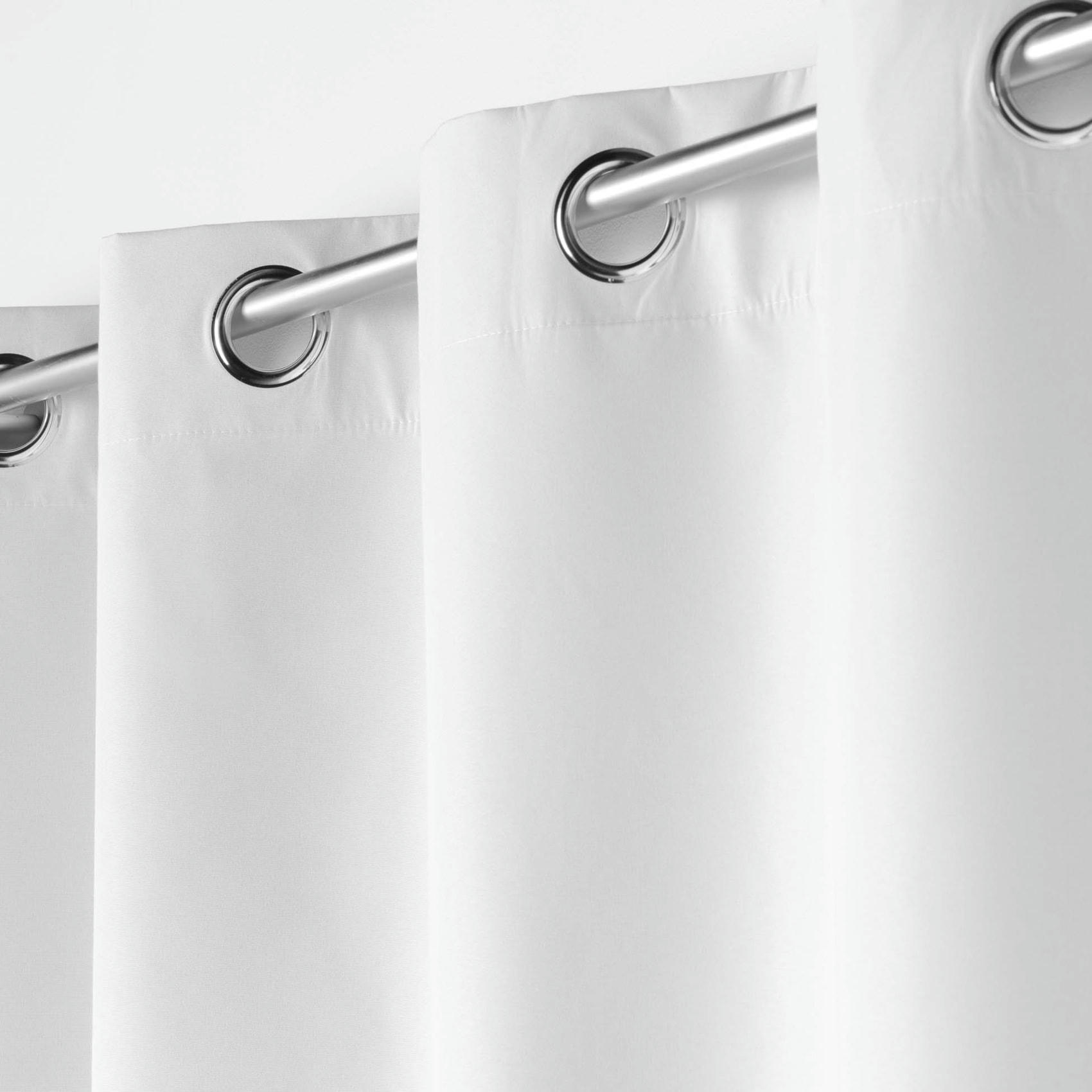 - Rideau 100% occultant en microfibre polyester blanc 140x260 cm
