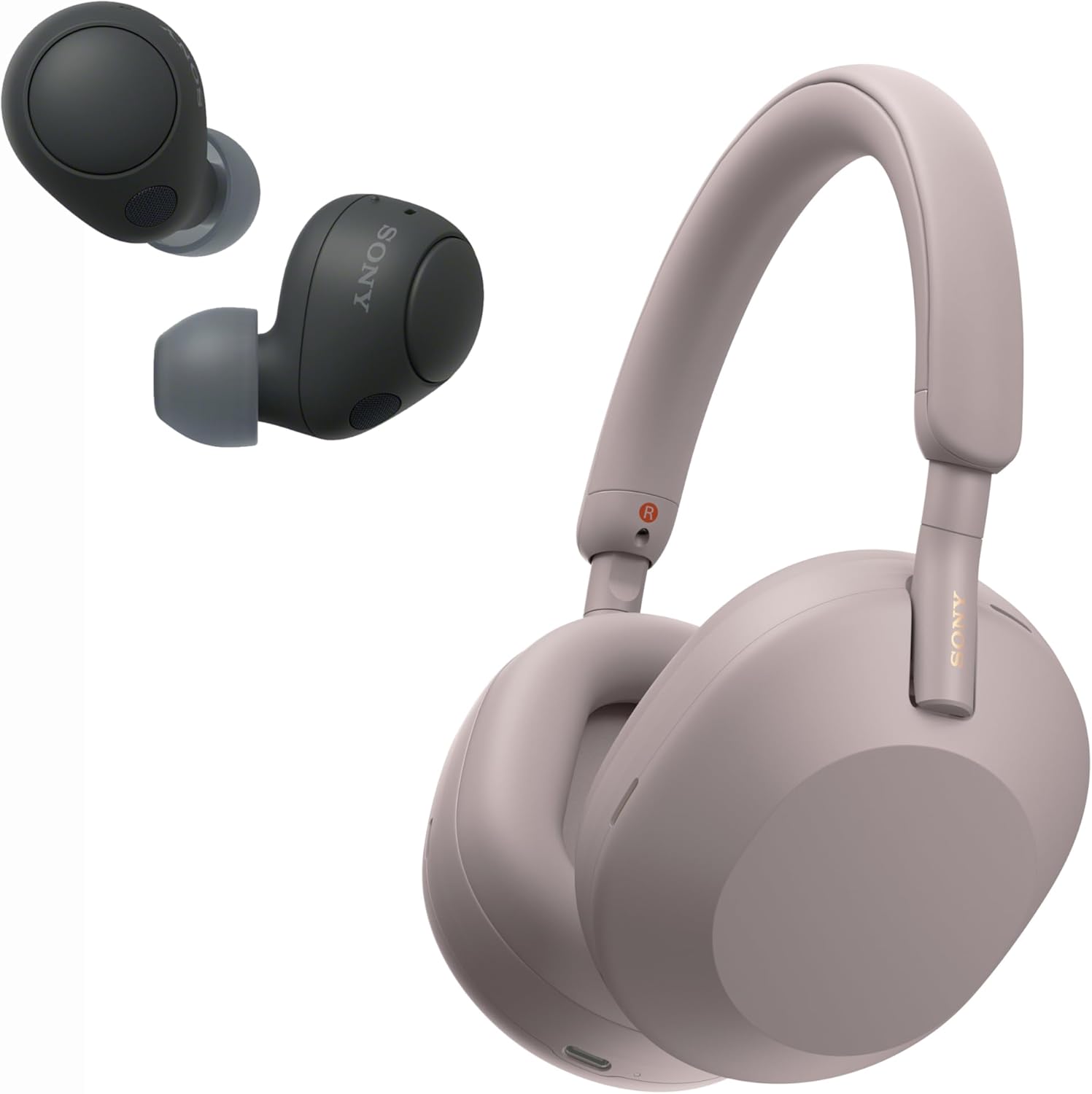Sony WH-1000XM5 Premium Noise Canceling Headphones (Smoky Pink) with Free WF-C700N Truly Wireless Noise Canceling Earbuds (Black)
