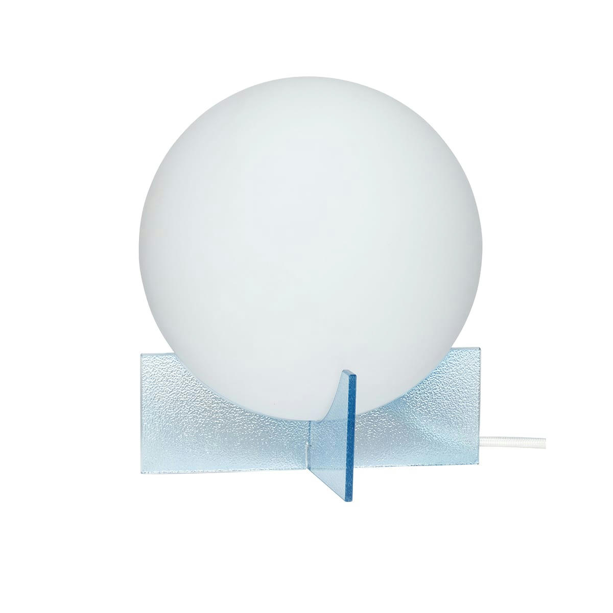 MOON - Lampe de table en verre bleu et blanc