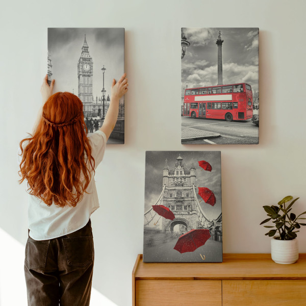 Obraz canvas 3 częściowy Londyńska aura | 3x40x60 | Wallfluent