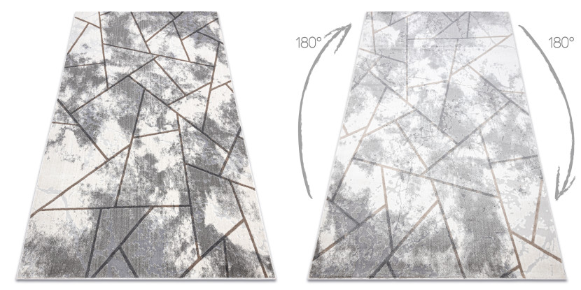 Dywan NOBLE nowoczesny 1518 67 Przecierany, geometryczny - 80x150 cm