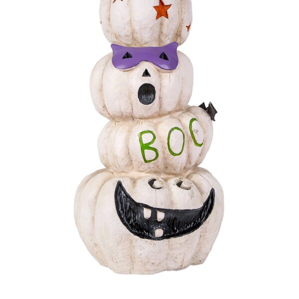 47" Stacked White Halloween Jack-O-Lanterns - 47 in