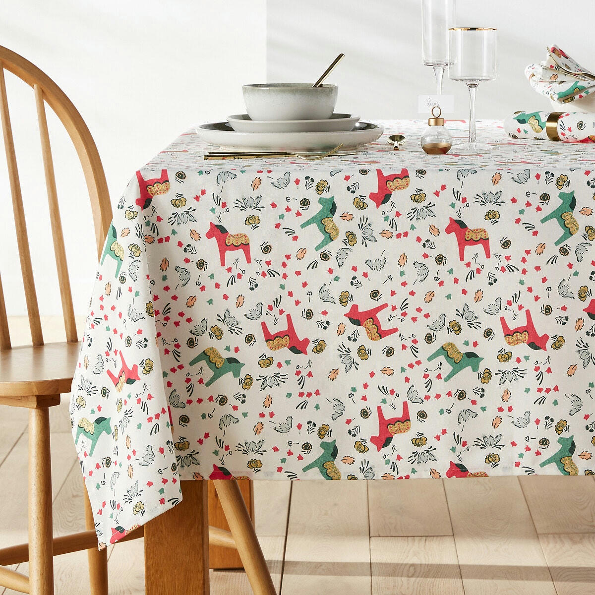 Nappe imprimée polycoton anti-taches, Jula