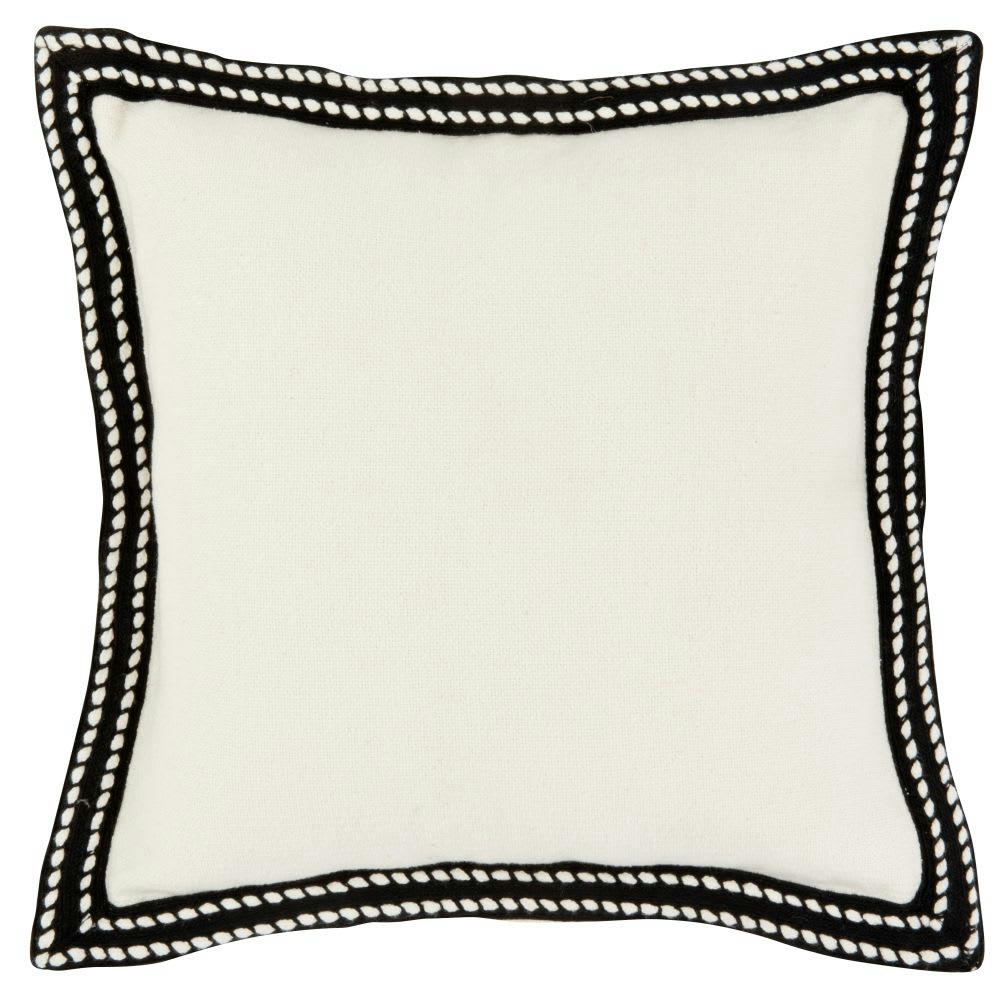 - Housse de coussin en coton et lin écrus 40x40