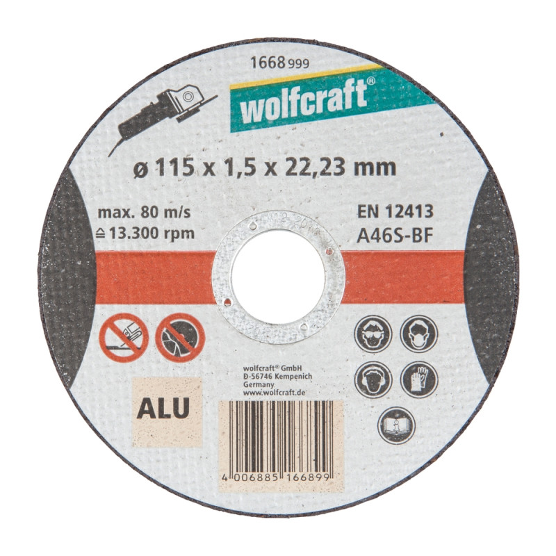 Disque à tronçonner l'alu et le zinc Ø 115 x 1,5 mm WOLFCRAFT
