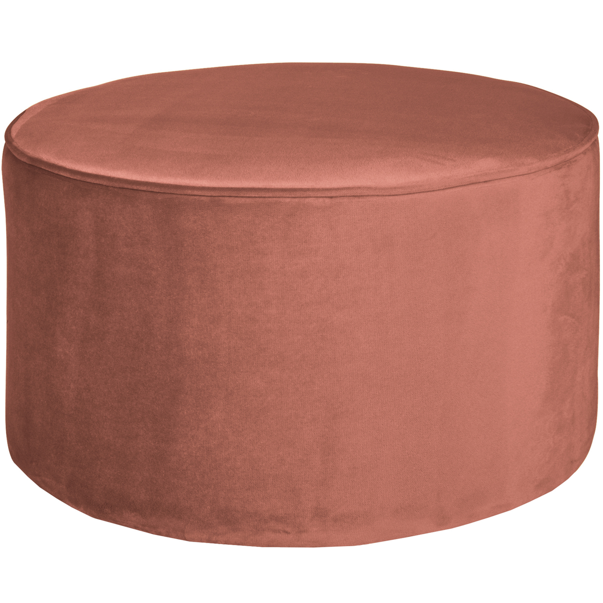 WOOOD poef laag Sara - Velvet - Roze - 36xØ60cm